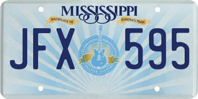 MS license plate JFX595