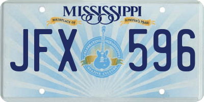 MS license plate JFX596