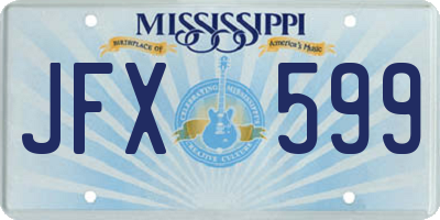 MS license plate JFX599