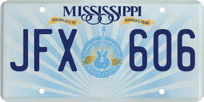 MS license plate JFX606