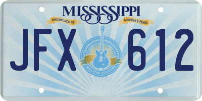 MS license plate JFX612