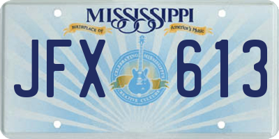 MS license plate JFX613