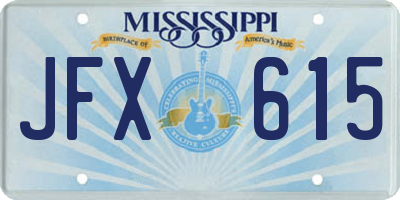 MS license plate JFX615