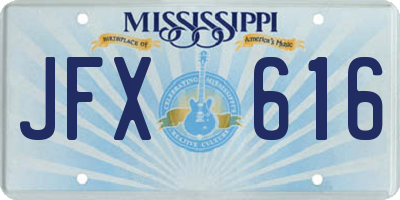 MS license plate JFX616