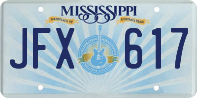 MS license plate JFX617