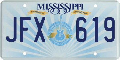 MS license plate JFX619