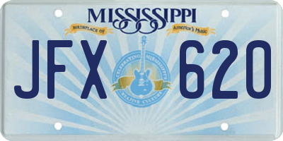 MS license plate JFX620