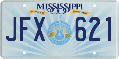 MS license plate JFX621