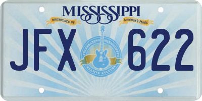 MS license plate JFX622
