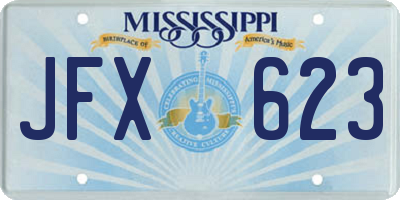 MS license plate JFX623
