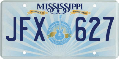 MS license plate JFX627