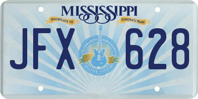 MS license plate JFX628