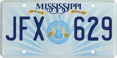 MS license plate JFX629