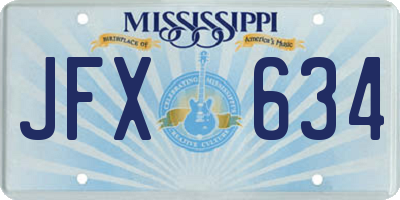 MS license plate JFX634