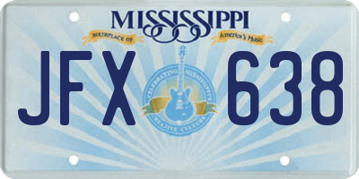 MS license plate JFX638