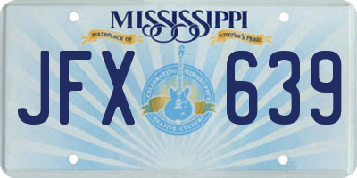 MS license plate JFX639