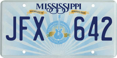 MS license plate JFX642