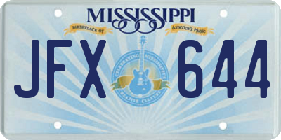 MS license plate JFX644
