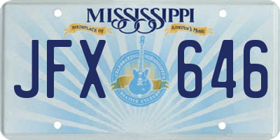 MS license plate JFX646
