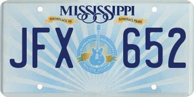MS license plate JFX652