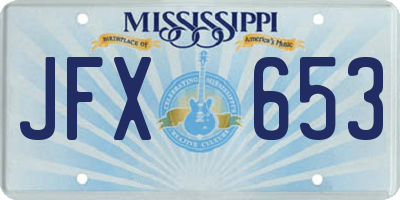 MS license plate JFX653