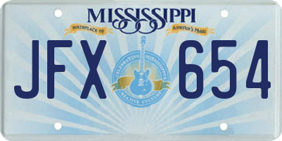 MS license plate JFX654