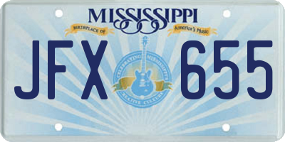 MS license plate JFX655