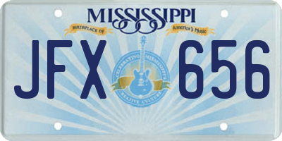 MS license plate JFX656