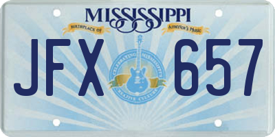 MS license plate JFX657