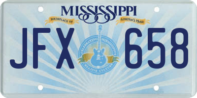 MS license plate JFX658