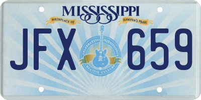 MS license plate JFX659