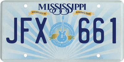 MS license plate JFX661