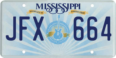 MS license plate JFX664
