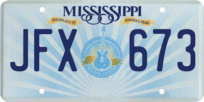 MS license plate JFX673