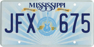 MS license plate JFX675