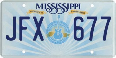 MS license plate JFX677