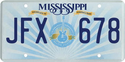 MS license plate JFX678