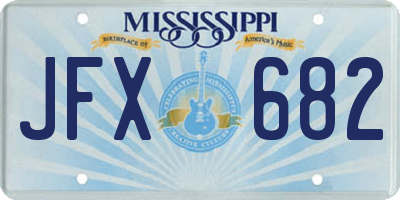 MS license plate JFX682