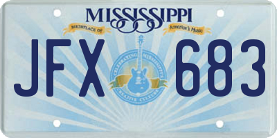 MS license plate JFX683