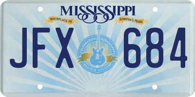 MS license plate JFX684