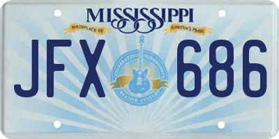 MS license plate JFX686