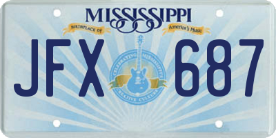 MS license plate JFX687
