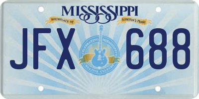 MS license plate JFX688