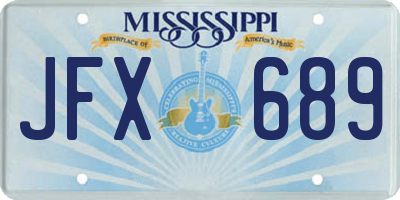 MS license plate JFX689