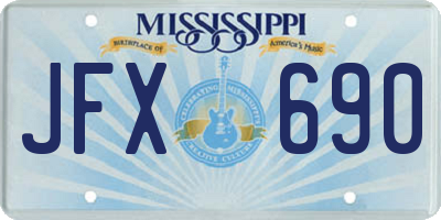 MS license plate JFX690