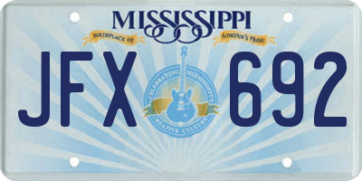 MS license plate JFX692