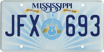 MS license plate JFX693