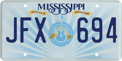 MS license plate JFX694