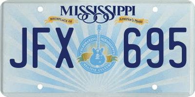 MS license plate JFX695
