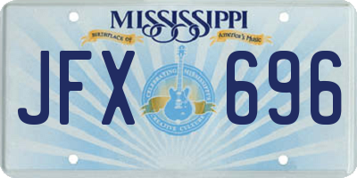 MS license plate JFX696